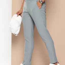 encore by INVICTUS Men Textured Trousers-image-35