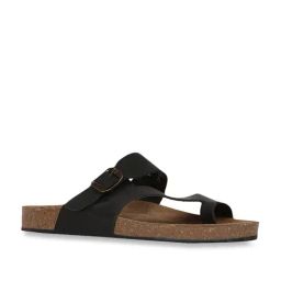 Bata Men's Black Toe Ring Sandals-image-55
