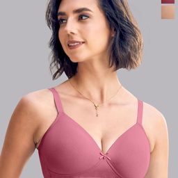 MAASHIE Wine Fawn Bra Medium Coverage Lightly Padded image 1