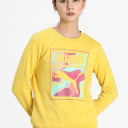 Puma Women Yellow Printed Sweatshirt-image-26