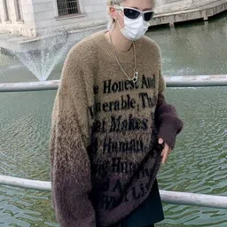 KPOP Men Typography Printed Pullover-picture-46
