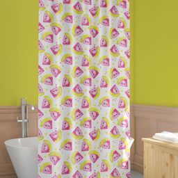 ArtzFolio White & Pink Printed Waterproof Shower Curtains-image-73