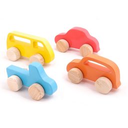 OPA Toys Large Wooden Push Toy Vehicles - Orange Blue Yellow Pink-13