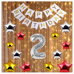 Shopperskart 2nd Happy Birthday Party Decoration Silver - Pack of 28-image-74