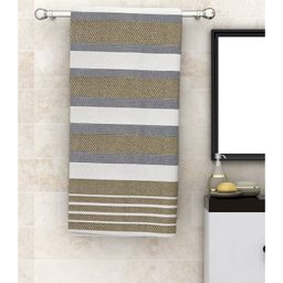 Athom Living 100% Premium Cotton Bath Towel Diamond Flower Print - Grey-image-63