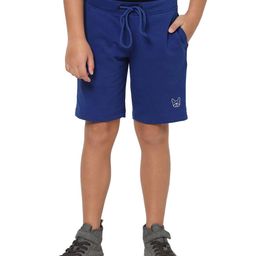 Jack & Jones Junior Cotton Mid Thigh Shorts Placement Print - Blue-image-40