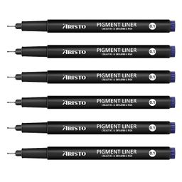 Aristo 0.1 mm Waterproof Quick-Drying Pigment Liner Pack of 6 - Black-20