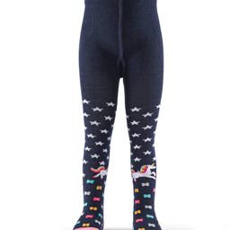 Cutewalk by Babyhug Non Terry Footed Anti Bacterial Unicorn & Star Design Tights- Navy Blue-image-72