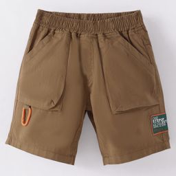 Little Kangaroos Cotton Knit Above Knee Length Shorts Solid Colour - Beige-image-44