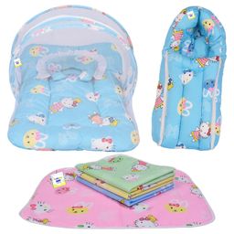 Babytoons New Born Baby Sleeping Essential Bedding Combo Set (0-6 Months) Blue-6