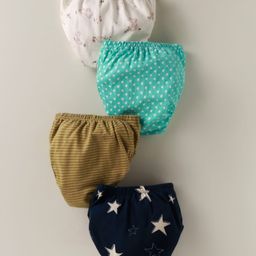 Ben Benny Interlock Knit Bloomers with Bunny Polka Dot & Star Prints & Stripes Pack of 4 - Multicolor-image-56