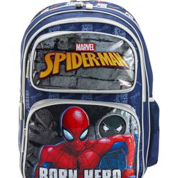Spider Man School Bag with Front Pocket Gray & Blue - Height 18 inches-image-92
