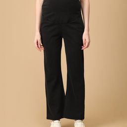The Mom Store Solid Maternity Denims With Belly Support - Black-image-89
