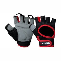 KOBO Leather Adjustable Strap Weight Lifting Gym Gloves-image-88