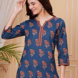 Mizaz Women Floral Embroidered Kurta-image-30