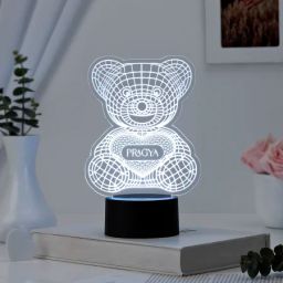 Cuddly Bear Personalized Black Base LED Lamp-image-82