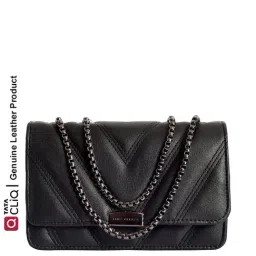Lino Perros Black Quilted Medium Handbag-30