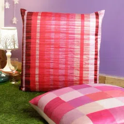 Romee Pink & Red Velvet Cushion Covers (60 x 60 cm) - Set of 2-24
