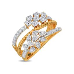 Kisna Diamond & Gold Jewellery Anura 14k (585) Diamond & Gold Ring For Women-picture-49