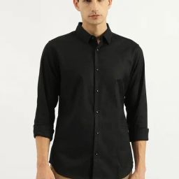 United Colors Of Benetton Black Cotton Slim Fit Texture Shirt-picture-37