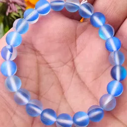 Apnisanskriti Aura Quartz Ink Blue Colour Stone Bracelet-picture-4