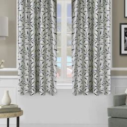 Romee Grey Cotton Floral Curtains and Sheers-image-79