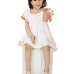 Dress My Angel Kids White Printed Dress-image-23