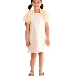 KidsDew Kids Beige Embroidered Dress-picture-12