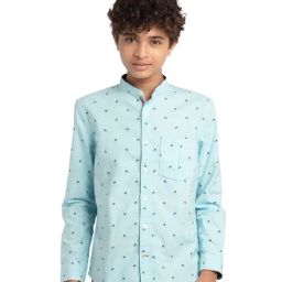 Under Fourteen Only Kids Blue Printed Shirt-picture-14