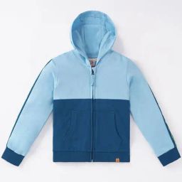 Ed-a-Mamma Kids Blue Cotton Color Block Full Sleeves Jacket-image-16