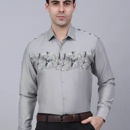 Jainish Grey Regular Fit Printed Shirt-image-43