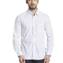 Parx White Slim Fit Printed Shirt-image-66