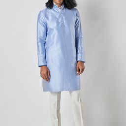 Bubber Blu Brenton Geometric Printed Mandarin Collar Straight Kurta-picture-53