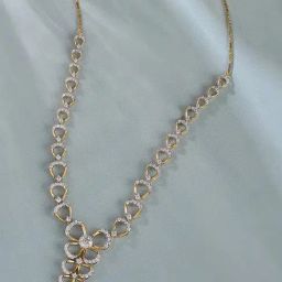 Mia by Tanishq Delicate Bowtie Gold & Diamond Necklace for Women-image-40
