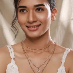 Aatmana Gold-Toned Hamza Studded & Beaded Gold Plated 4 Layered Necklace-42