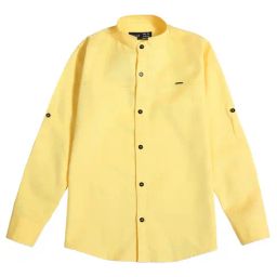Cavio Kids Yellow Solid Full Sleeves Shirt-image-49