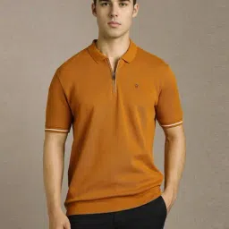 Louis Philippe Brown Slim Fit Polo T-Shirt-picture-18