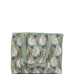 Gulaab Jaipur Floral Printed Cotton Quilted Tote Bag-58