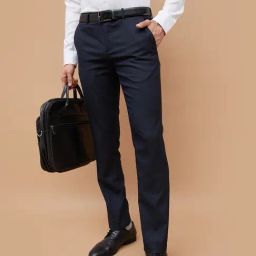 Code By Lifestyle Blue Slim Fit Trousers-image-35
