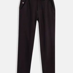 Cavio Boys Violet Lycra Blend Solid Regular Fit Trousers With Belt-image-79
