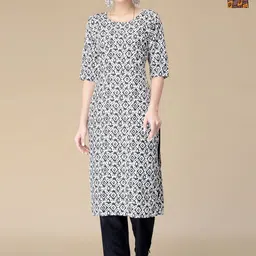 Moda Rapido Women Ethnic Motifs Printed Regular Kurta with Trousers-image-45