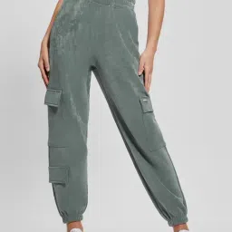 Guess Green Solid Cargo Pant-image-47