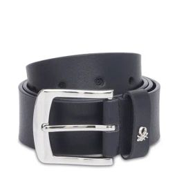 United Colors of Benetton Black Leather Solid Waist Belt-image-45
