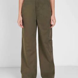 People By Pantaloons Green Cotton Flared Fit Trousers-picture-32