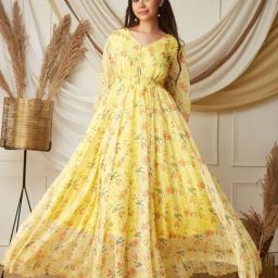 Mizuki Girls Yellow Epaulettes Dress-image-1