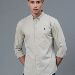 Red Tape Olive Cotton Regular Fit Shirt-image-33