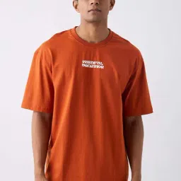 Spykar Rust Brown Cotton Loose Fit Printed T-Shirt-picture-23