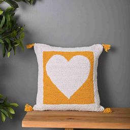 Aura White & Yellow Embroidered Square Cushion Covers-image-62