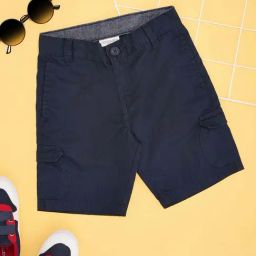 Pantaloons Junior Kids Deep Ultramarine Cotton Regular Fit Short-image-76