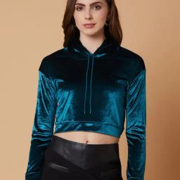 SHOWOFF Teal Regular Fit Hoodie-image-65